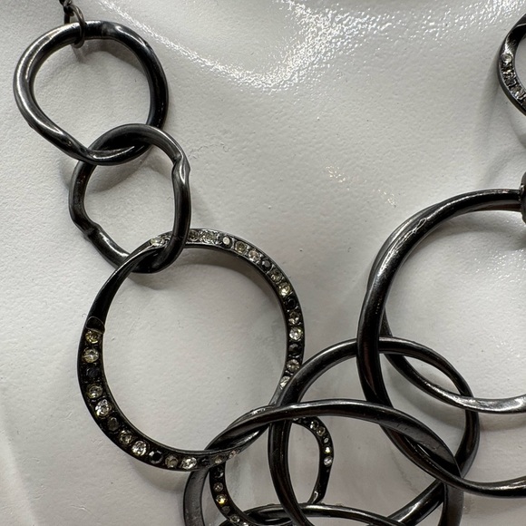 Fossil Gunmetal Circle Link Necklace - Picture 2 of 3